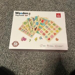 Wooden Peg Puzzle for Kids - Multicolor